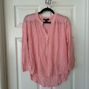 Nine West Jeans Pink Striped Blouse Shirt Medium